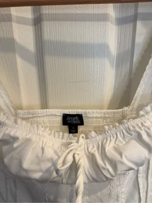 Beverly and Beck White Cotton Mini Sundress with Lace Straps thumbnail 2