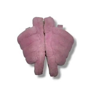 UGG Fluff Yeah Slide‎ Slippers Womens 8 Pink Sheepskin Fur Logo Strap Sandals thumbnail 2