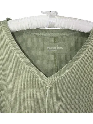Anthropologie Pilcro Women’s Moira V-Neck Waffle Knit Thermal Top Shirt Size S thumbnail 9