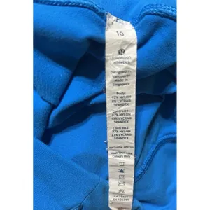 Lululemon Sz 10 Heat It Up Crop Beach Blanket Blue Run Cross Fit Gym Summer Yoga thumbnail 9