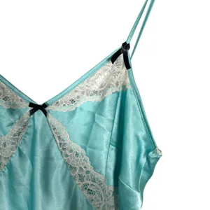 Victoria's Secret Blue Satin Lace Coquette Ballet Fairy Slip Dress Size Medium thumbnail 3