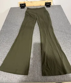 Lululemon Women's High Rise Flare Yoga Pants Olive Green Align Material Sz 6 thumbnail 1