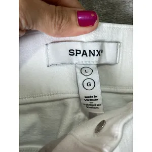 SPANX shape Every Wear Cropped Wide Leg Pull-On Jeans White Large Stretch Denim thumbnail 5
