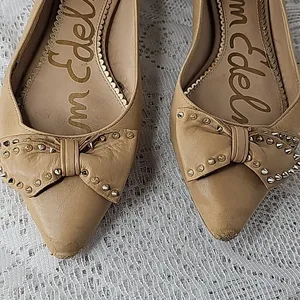 Sam Edelman Raisa studded bow tan slip on ballet flats sz 7.5 thumbnail 3