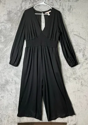 Anthropologie Hutch Smocked Waist Wide Leg Jumpsuit Minimalist Lagenlook Large‎ thumbnail 1