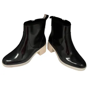 Kate Spade New York Womens Size‎ 6 Puddle Rain Boots Black White 2.5" Heel NWOT thumbnail 2