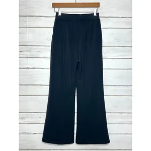 YELETE Size Small Black Wide Leg Pants Pull On High Rise Stretch Lounge Career thumbnail 3