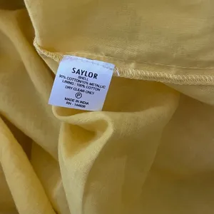 SAYLOR Yellow Metallic Striped Dress Fluttery Smocked Mini Gold Party Medium thumbnail 11