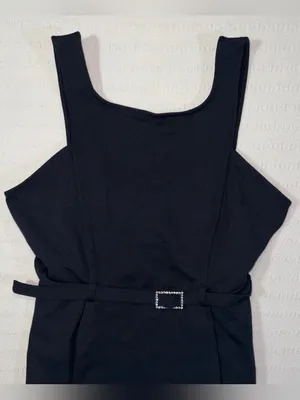 Anthropologie Maeve Womens Belted Peplum Top Size M Black NWT thumbnail 4