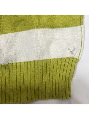 American Eagle Women’s Boxy Cowl-Neck Cozy Sweater Sz M Green Stripe Y2K thumbnail 6