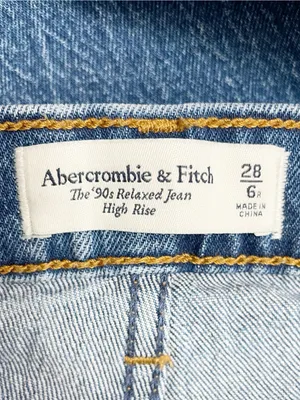 Abercrombie & Fitch 90s Relaxed Jeans 28 6R High Rise Straight Leg Medium Wash thumbnail 7