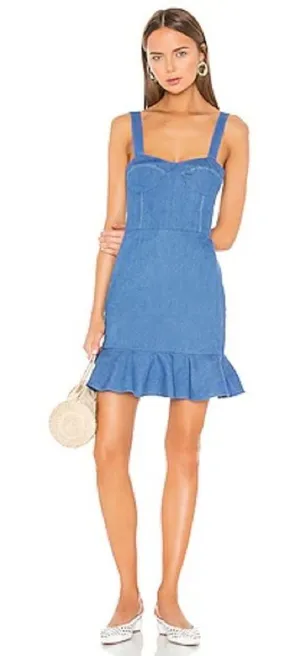 KARINA GRIMALDI REVOLVE‎ Angelica Dress Chambray Denim Blue size 4 thumbnail 1