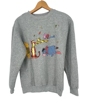 Disney Winnie the Pooh Graphic Sweatshirt Women S Gray Pullover Fall Autumn thumbnail 1