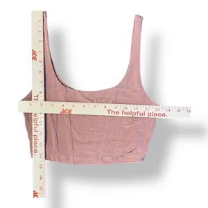 Free People Be Cool Brami Cropped Tank Top Size XS in Pink‎ Clay thumbnail 3