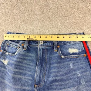 Abercrombie & Fitch Zoe Denim Mini Skirt Womens 28 6 Side Stripe‎ Raw Hem Y2K thumbnail 7