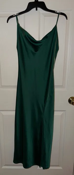Green Satin Dress thumbnail 1