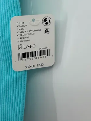 Free‎ People Make It Happen Brami M/L Aqua Sky Blue Ribbed Tank NWT thumbnail 6
