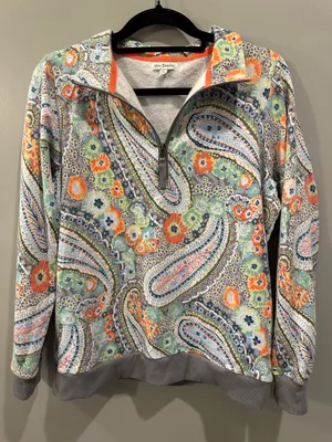 Vera Bradley French Terry Fleece Floral and Paisley Pullover thumbnail 3