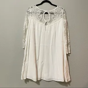 For Love & Lemons White Lace Sleeve Mini Swing Dress Womens S Babydoll Romantic thumbnail 9