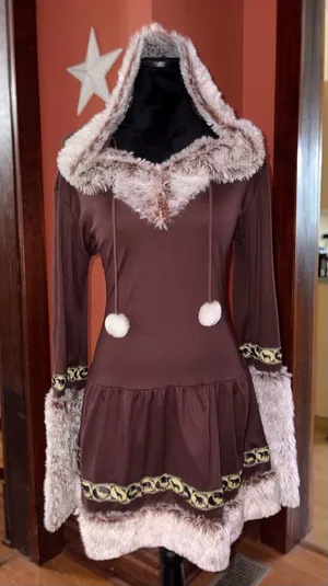 Y2K Ice Princess Costume Brown Size L thumbnail 1