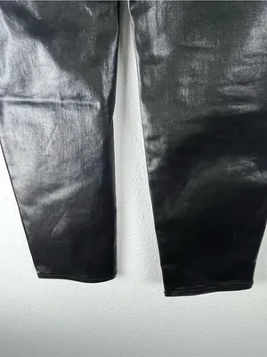 WRANGLER Walker 677 High Rise Slim Black Faux Leather Jeans Size 27 Cowgirl Rode thumbnail 5
