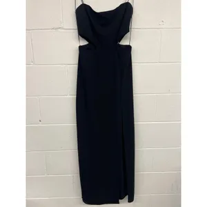 Amanda Uprichard Sz Medium M 6 8 Black Kloss Strapless Cut Out Slit Maxi Gown thumbnail 4