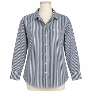 Old Navy M Oversized Striped Boyfriend Shirt Cotton Long Sleeve Button Down Top thumbnail 2