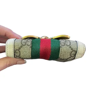 Gucci Bee Cream Queen Margaret GG Leather Folding Wallet thumbnail 4