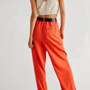Free People | Free In You Pull On Pleated Trousers, Orange, XS thumbnail 3