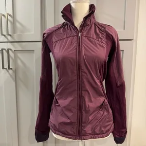 Lululemon Women's Can't Stop Jacket Hyper Stripe‎ Plum size 6 Small athleisure thumbnail 3