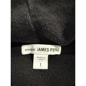Standard James Perse Black Full Zip Hoodie Sweatshirt Made in USA Size 1‎ thumbnail 4