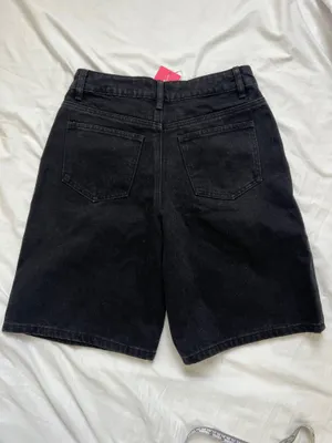 Edikted Black Jacqui Low Rise Denim Bermuda Shorts thumbnail 5