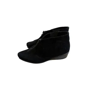 AEROSOLES Black Suede Zip Wedge Booties Ankle Boots Size 6.5 thumbnail 6
