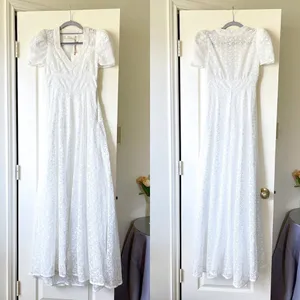 LoveShackFancy‎ Castella Gown Lace Embroidered Maxi Dress White Size 00 NWT thumbnail 2