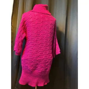 Old Navy Magenta Pink Cowl Neck Cable Knit Sweater Dress Small‎ Dolman Sleeve thumbnail 6