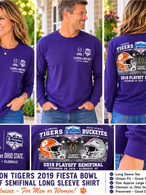 Clemson Tigers Purple 2019 Fiesta Bowl Long Sleeve Tee thumbnail 2