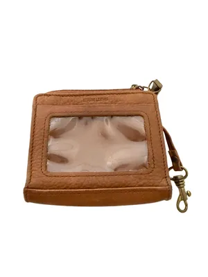 Fossil Tan Leather Trifold Wallet Keychain Clip Snap Cardholder One Size Women's thumbnail 5