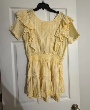 Love Shack Fancy Natasha Mini Dress Yellow thumbnail 1