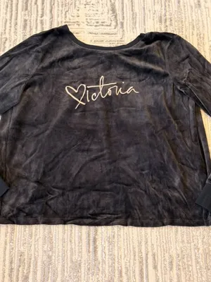Victoria's Secret women's medium black/pink velour sweater thumbnail 5