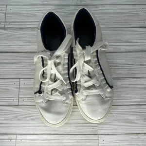 Tory‎ Burch Tory Sport Ruffle Sneakers Athleisure Chic Women White Navy Size 8 thumbnail 4