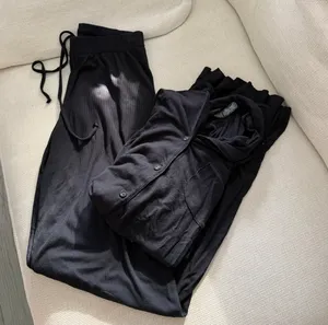 SKIMS Soft Lounge Black Ribbed Sleep Set - XS thumbnail 4