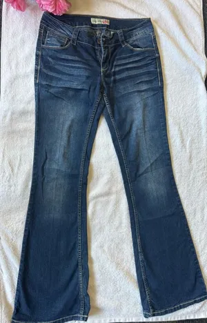 Paris Blues Dark Blue Flare Jeans thumbnail 1