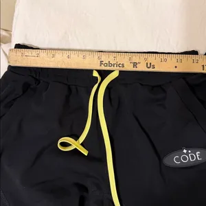 CODE Womens XS PIRATEX Power 3 Black Athletic Pants with Yellow Drawstring thumbnail 5