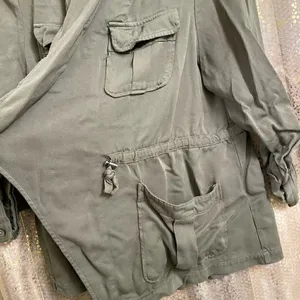 Torrid Army Green Light Weight Drape Front Anorak Top 00 Medium/10 thumbnail 4