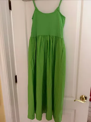 Bright green front tie midi dress NWT thumbnail 2