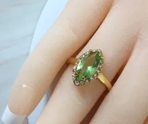 Green Gemstone Ring, Size 8 Multiple thumbnail 2