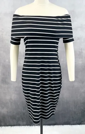 Juicy Couture Womens Knit Dress‎ Size Small Y2K Bodycon Classic Minimal Stripes thumbnail 1