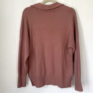 Abercrombie & Fitch Dark Rose Soft A&F Collection 1/4 Zip Sweater ~ Size S thumbnail 2