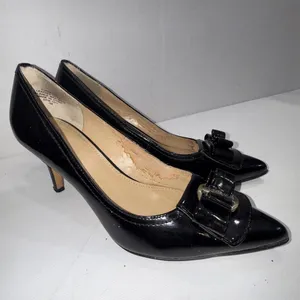 Joan David Black Point Old Money‎ Classy Bow Stiletto Designer Pumps Heels 7M thumbnail 13