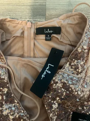 Lulu's Bring It Rose Gold Sequin Mini Slip Bodycon Dress thumbnail 4